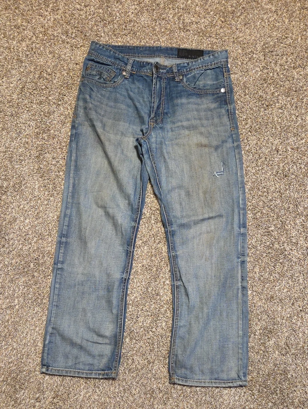 TK AXEL Men's Regular Straight Fit Distressed Jeans